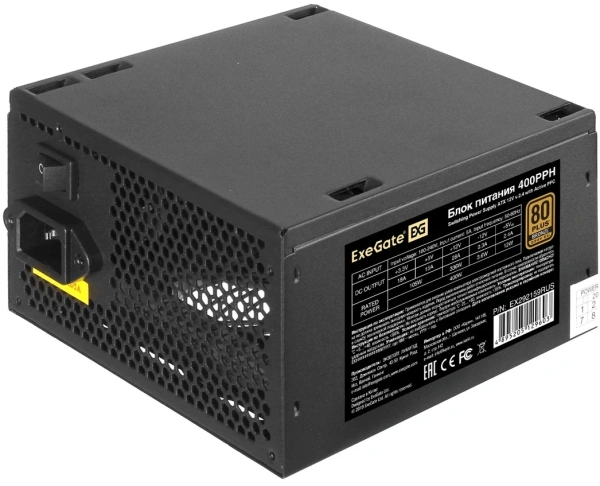 Купить блок питания exegate 80 plus bronze 400pph oem [ex292159rus-oem] черный