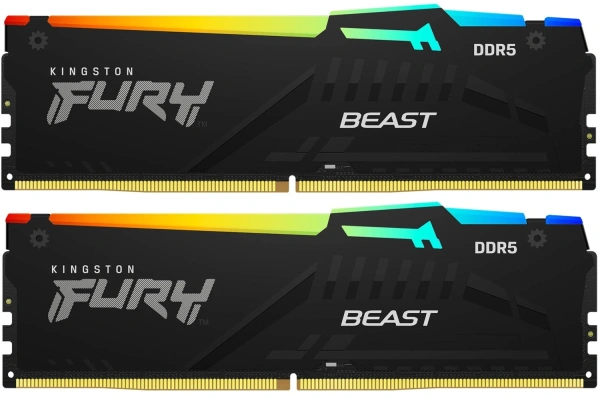 Купить оперативная память kingston fury beast black rgb [kf568c34bbeak2-32] 32 гб