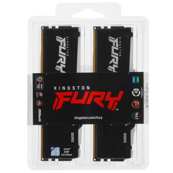 Купить оперативная память kingston fury beast black rgb [kf556c40bbak2-32] 32 гб