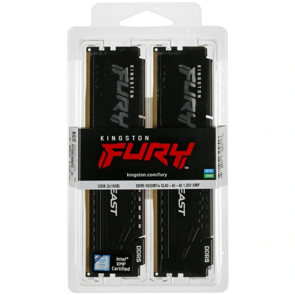 Купить оперативная память kingston fury beast black [kf556c40bbk2-32] 32 гб