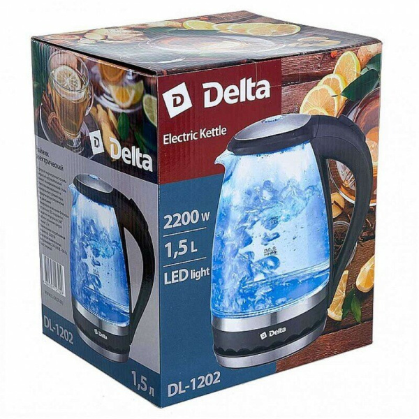 Электрочайник Delta DL-1202 черный