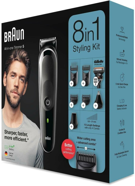 Триммер Braun MGK5360 черный/серебристый