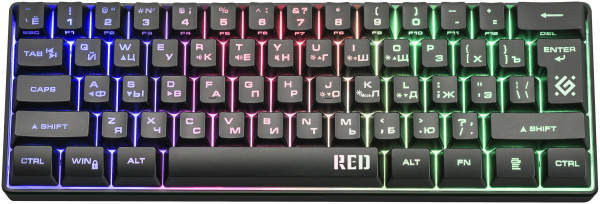 Проводная игровая клавиатура Defender Red GK-116 RU, радужная подсветка,61кнопка