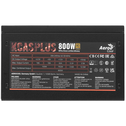 Блок питания AeroCool KCAS PLUS 800W [KCAS-800 PLUS]
