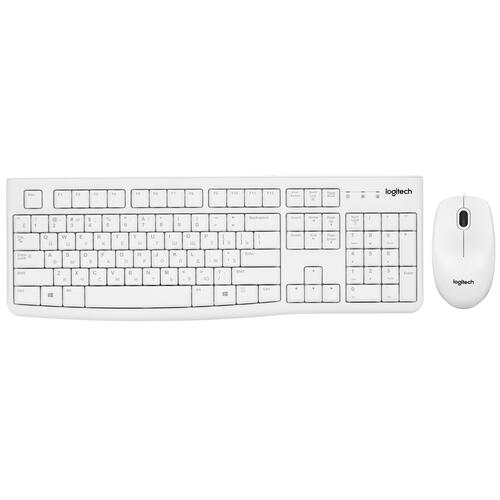 Клавиатура+мышь проводная Logitech Desktop MK120 белый